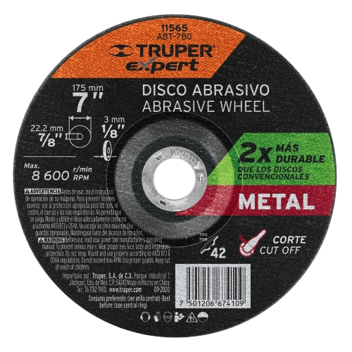 DISCO P/CORTE METAL 7" ABT-780
