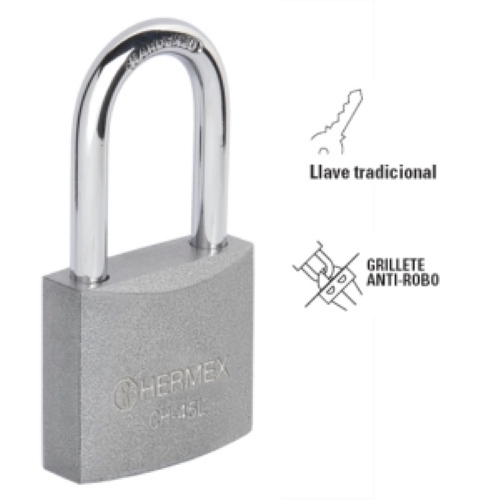 CANDADO HIERRO 45 mm GANCHO LARGO .