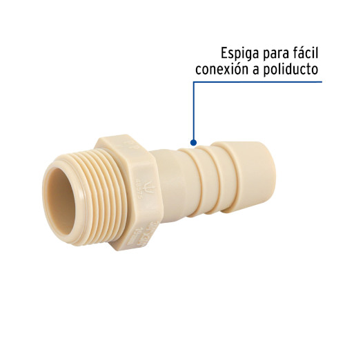 ADAPTADOR MACHO 3/4" INSERCION POLIPROPILENO