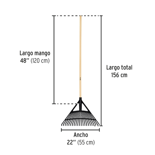 ESCOBA P/JARDIN PLAST 22 DIENTES