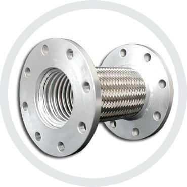 MANGUERA METÁLICA FLEXIBLE 12" X 50 cms de L.T. con bridas de acero inox tipo 304 asa 150 lbs en ambos extremos