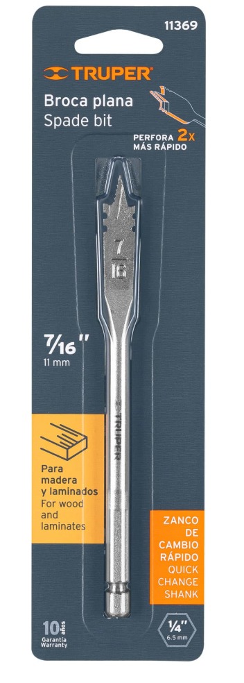 BROCA PLANA DE MANITA 1/2" PARA MADERA, TRUPER