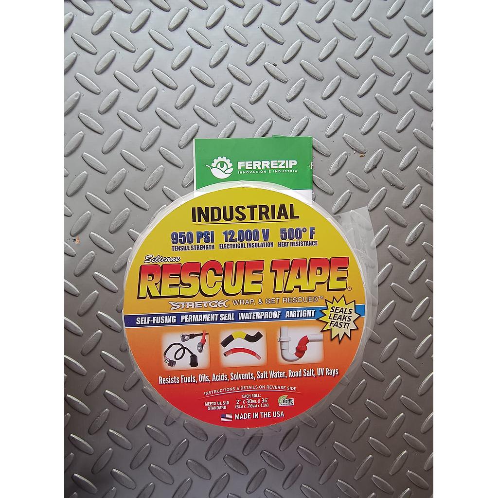 CINTA DE RESCATE INDUSTRIAL  AUTOFUSIONABLE DE SILICONA 2"  X 11m X .76mm  BLANCO