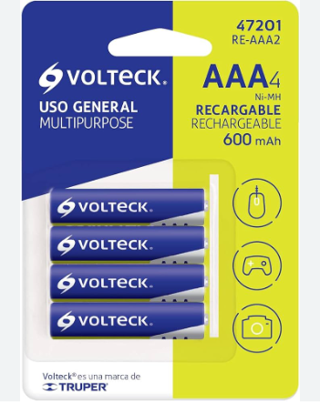 PILA RECARGABLE AAA 4 PZ 600MAH