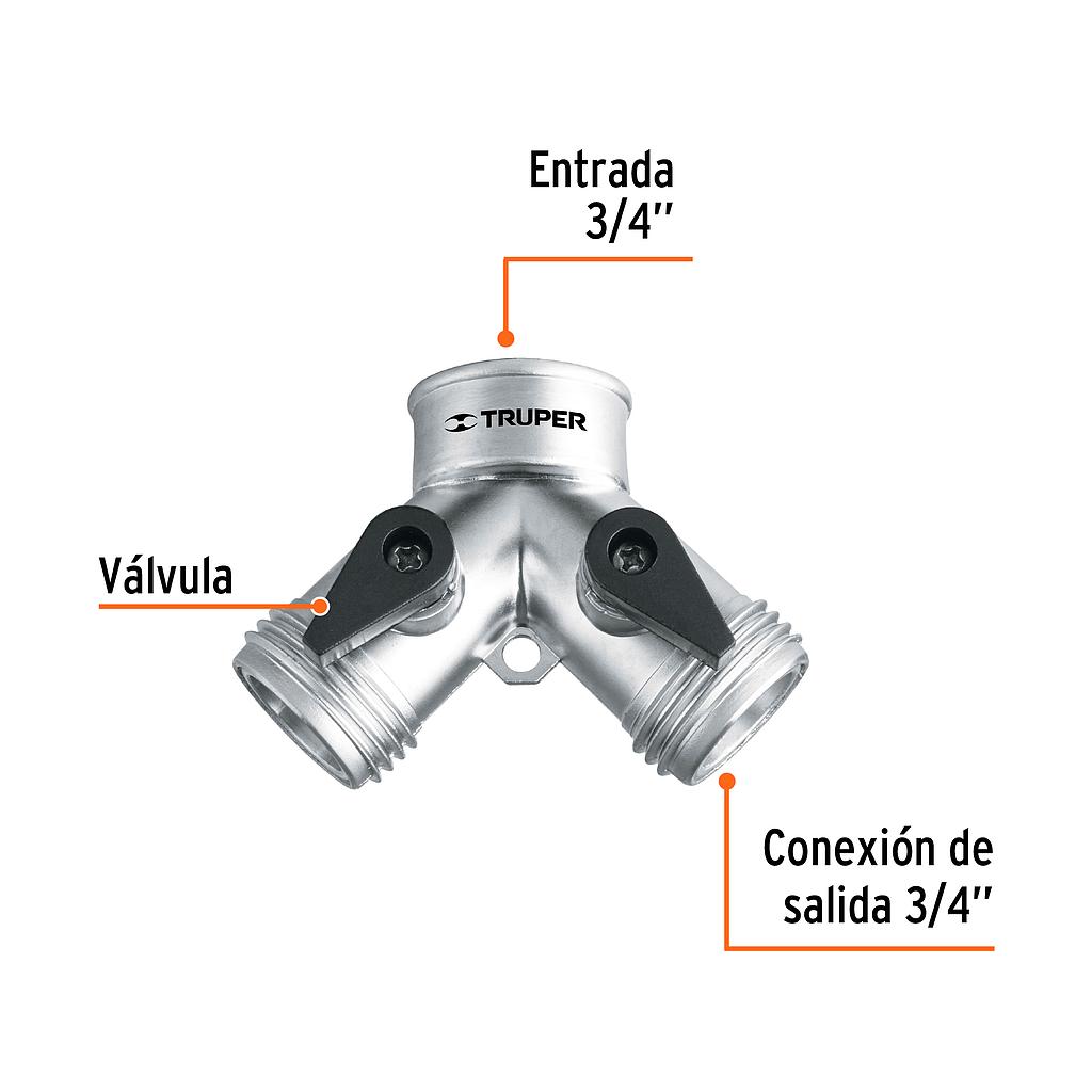 CONECTOR 'Y' 3/4' METÁLICO PARA MANGUERA,