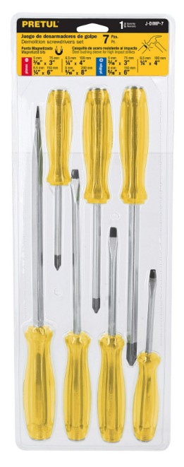 JUEGO DE 7 DESARMADORES DE IMPACTO
