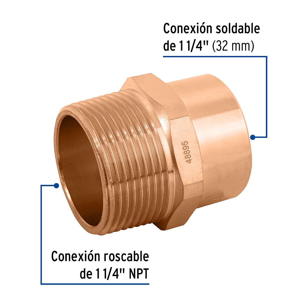 ADAPTADOR MACHO COBRE 11/4"